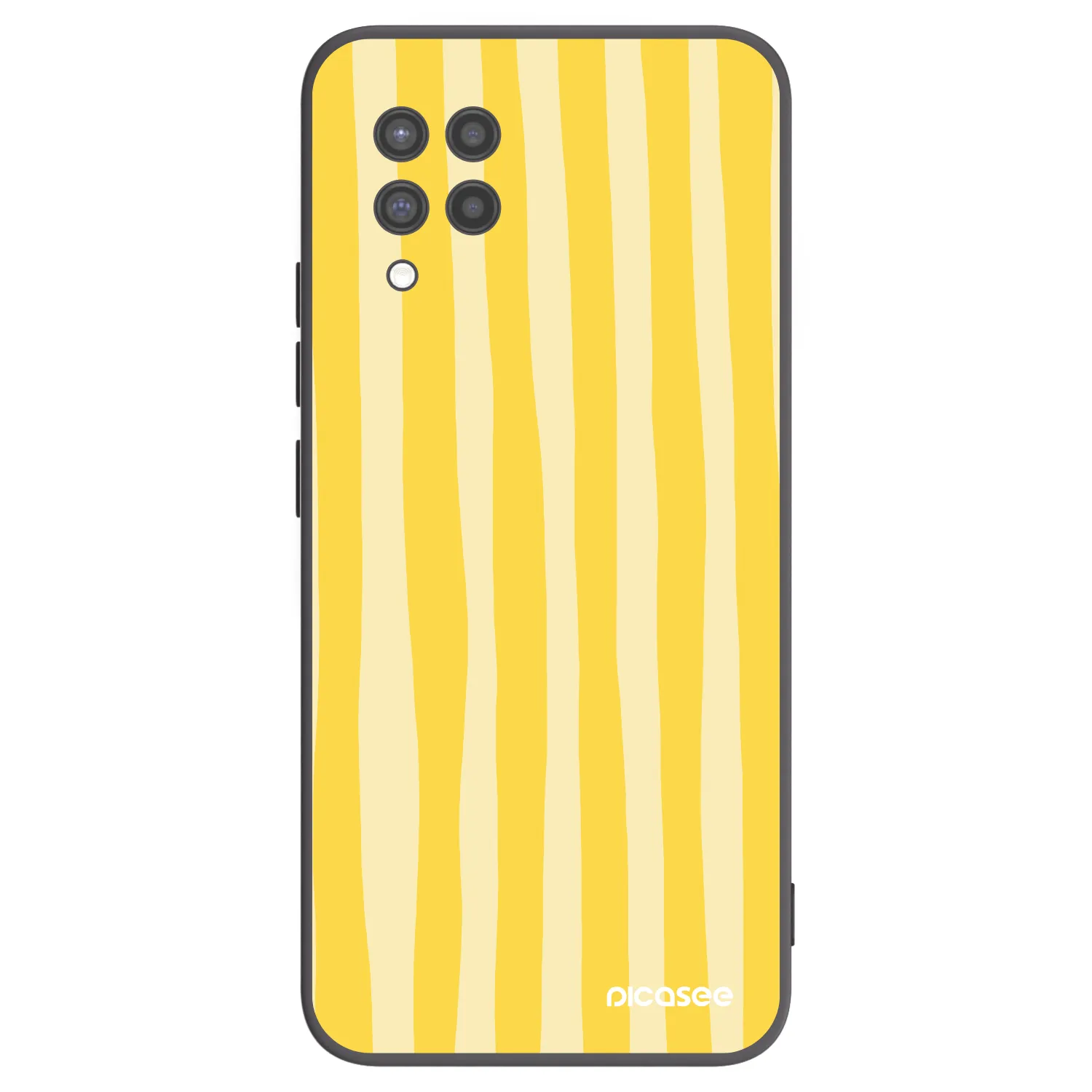 Picasee Μαύρη θήκη σιλικόνης για Samsung Galaxy A42 A426B - Lines lemon
