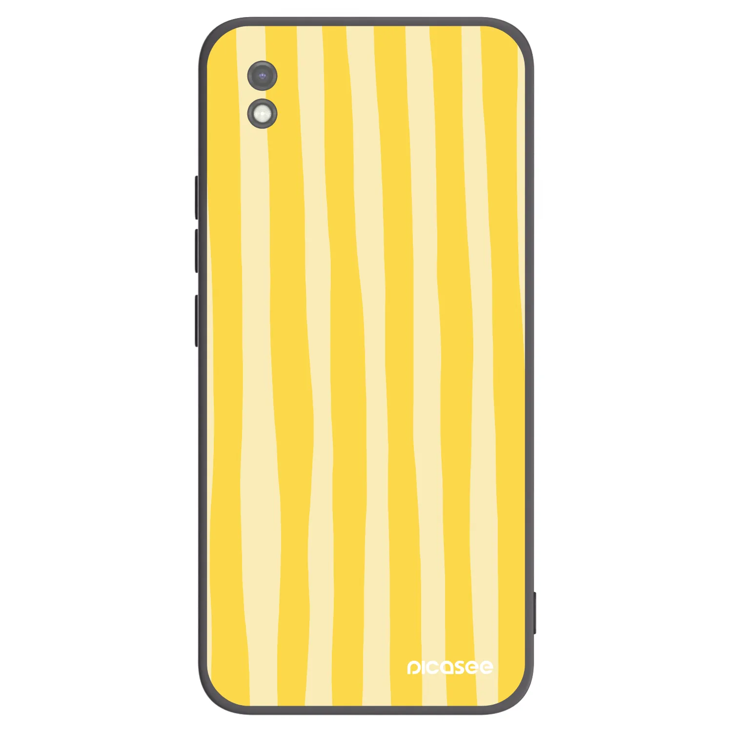 Picasee Μαύρη θήκη σιλικόνης για Xiaomi Redmi 9AT - Lines lemon