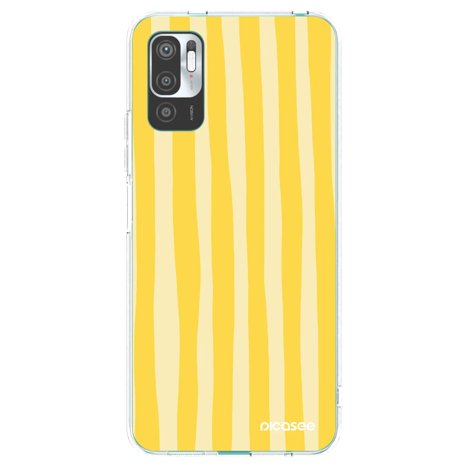 Picasee διαφανής θήκη σιλικόνης Xiaomi Redmi Note 10 5G - Lines lemon