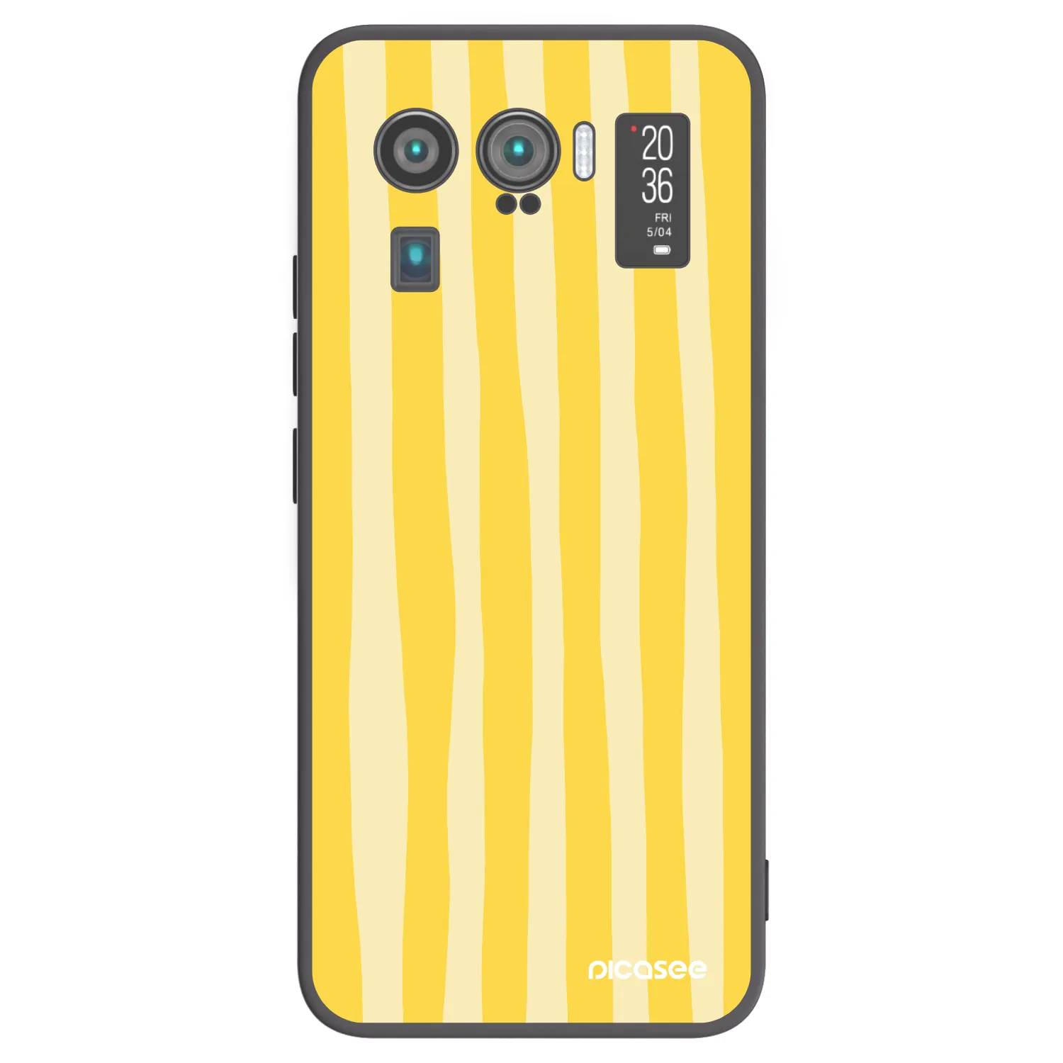 Picasee Μαύρη θήκη σιλικόνης για Xiaomi Mi 11 Ultra - Lines lemon