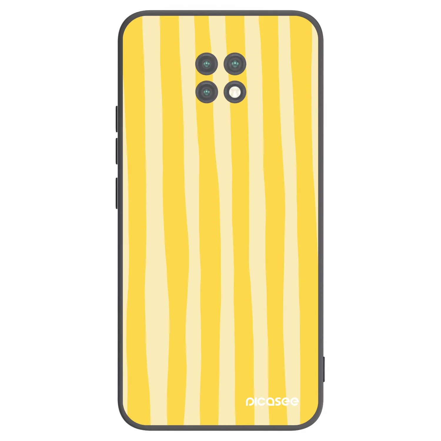 Picasee Μαύρη θήκη σιλικόνης για Xiaomi Redmi Note 9T - Lines lemon