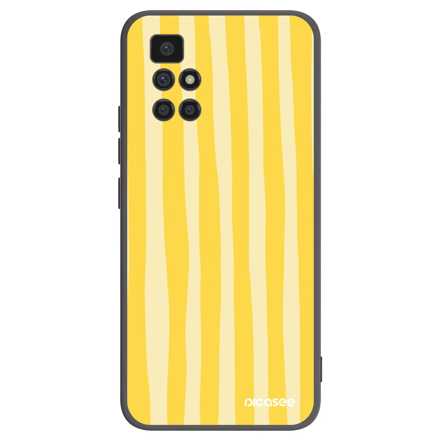 Picasee Μαύρη θήκη σιλικόνης για Xiaomi Redmi 10 - Lines lemon