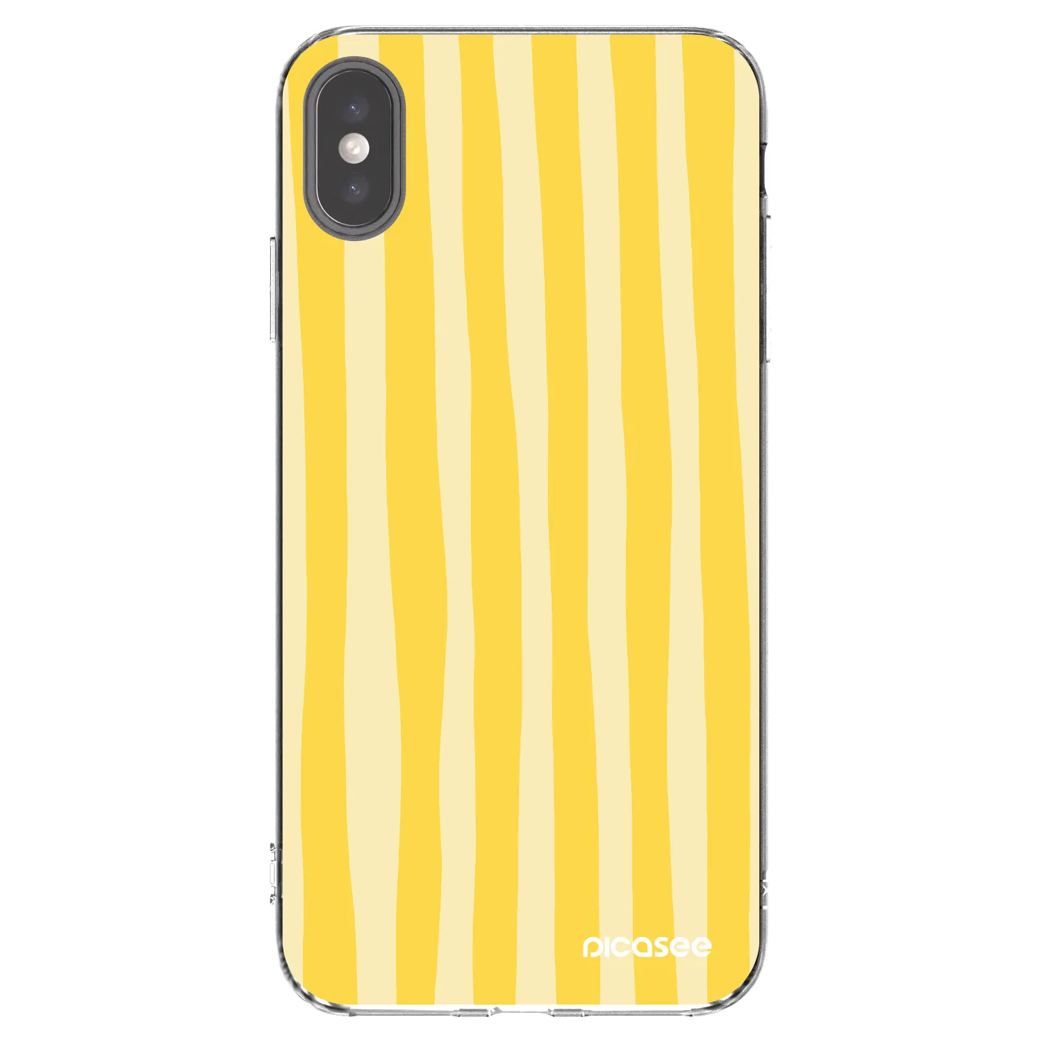Picasee διαφανής θήκη σιλικόνης Apple iPhone XS Max - Lines lemon
