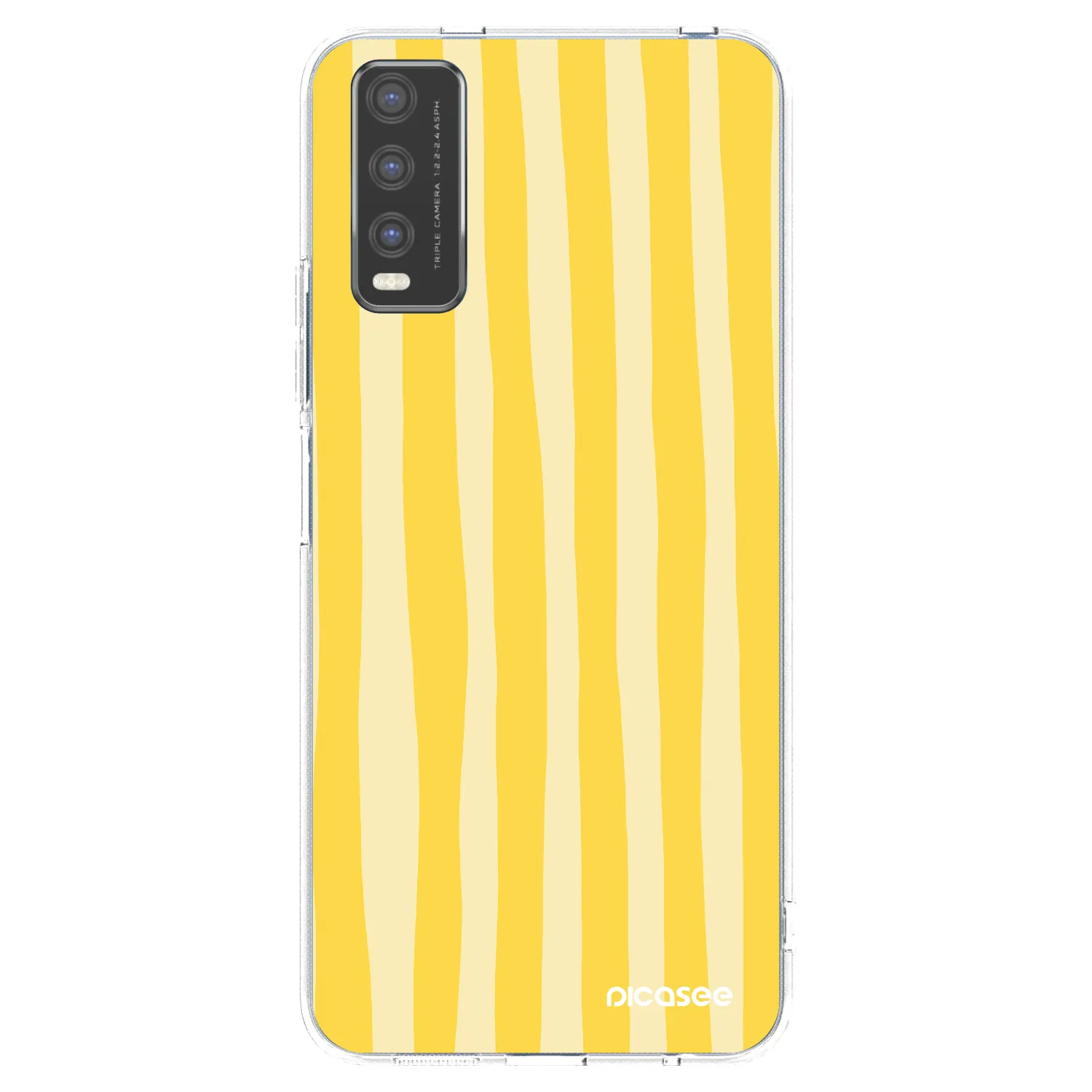 Picasee διαφανής θήκη σιλικόνης Vivo Y20s - Lines lemon
