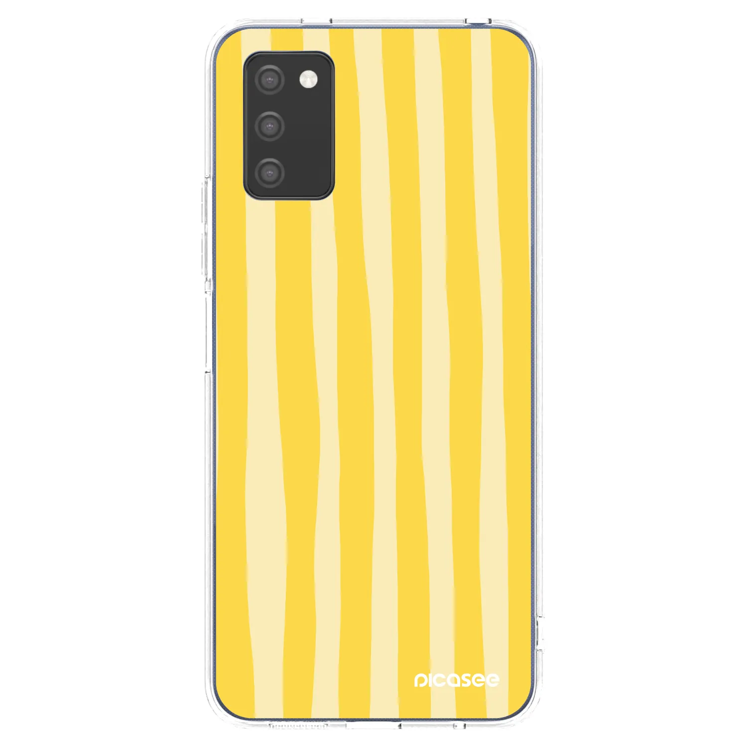 Picasee διαφανής θήκη σιλικόνης Samsung Galaxy A03s A037G - Lines lemon