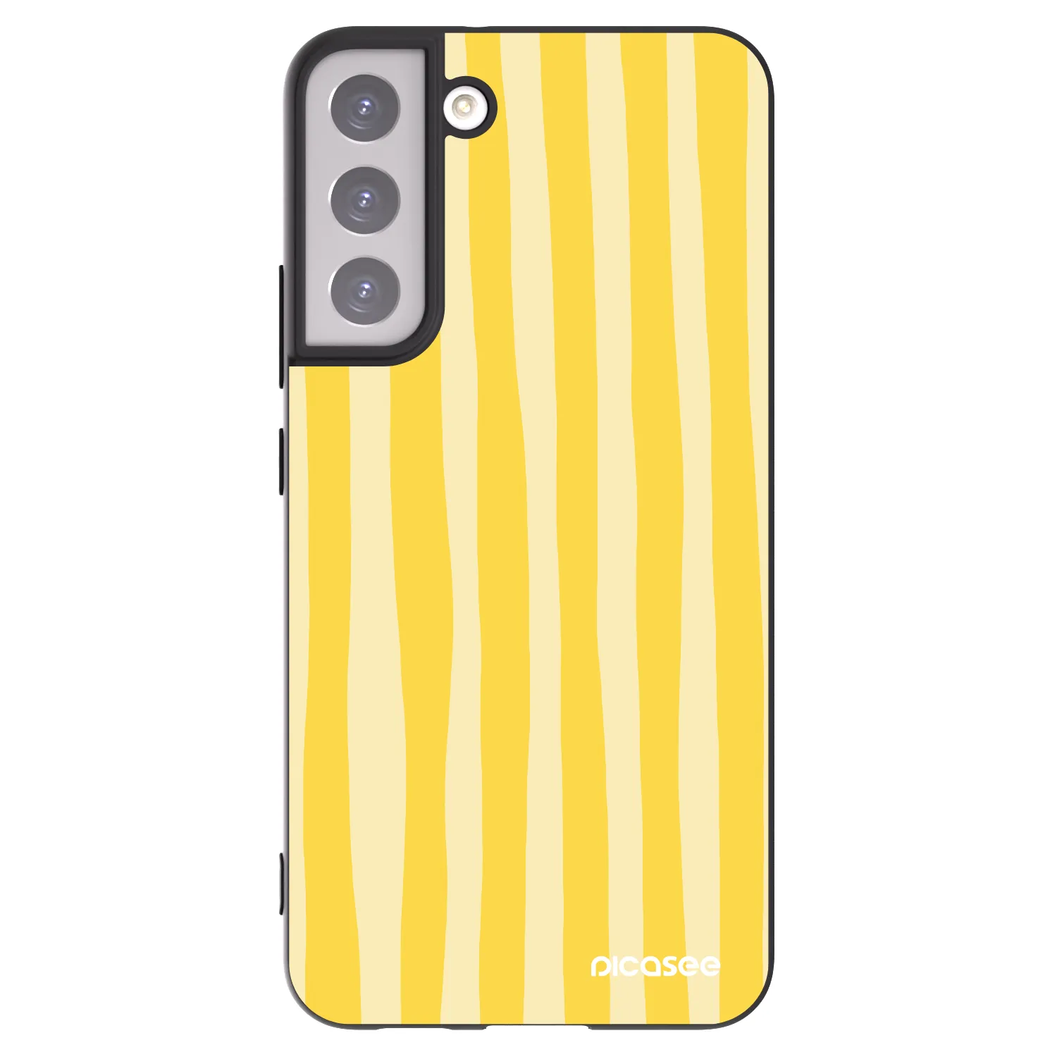 Picasee Μαύρη θήκη σιλικόνης για Samsung Galaxy S22+ 5G - Lines lemon