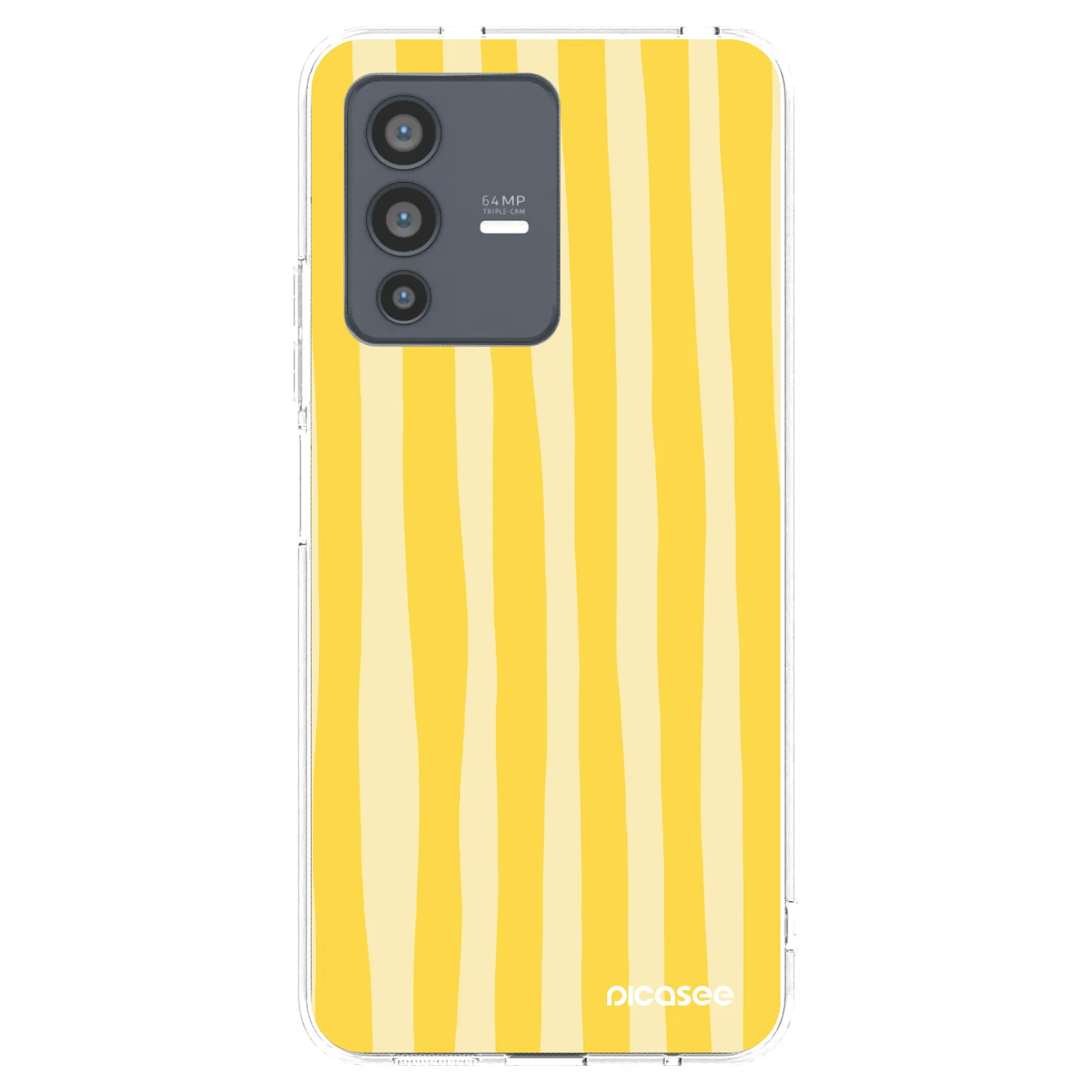 Picasee διαφανής θήκη σιλικόνης Vivo V23 5G - Lines lemon