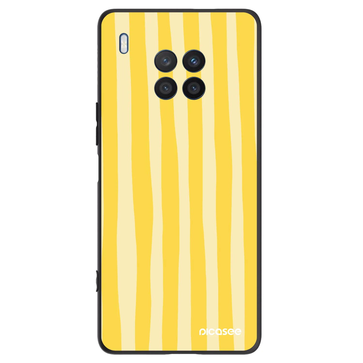Picasee Μαύρη θήκη σιλικόνης για Honor 50 Lite - Lines lemon