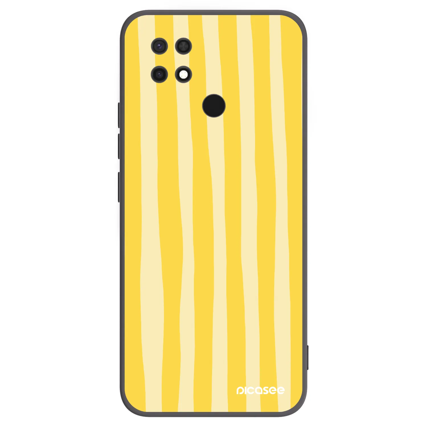 Picasee Μαύρη θήκη σιλικόνης για Xiaomi Redmi 10C - Lines lemon