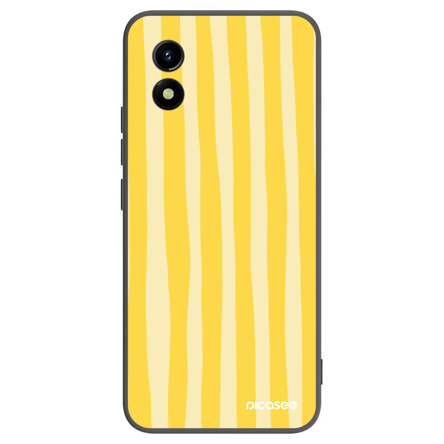 Picasee Μαύρη θήκη σιλικόνης για Vivo Y01 - Lines lemon