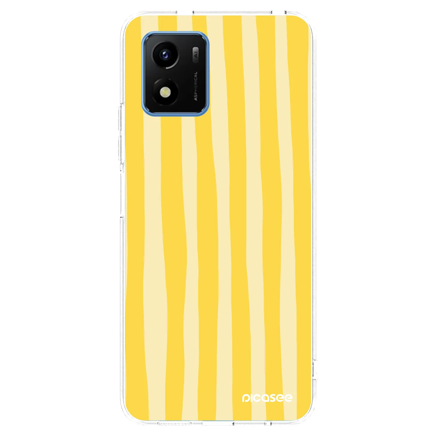 Picasee διαφανής θήκη σιλικόνης Vivo Y01 - Lines lemon