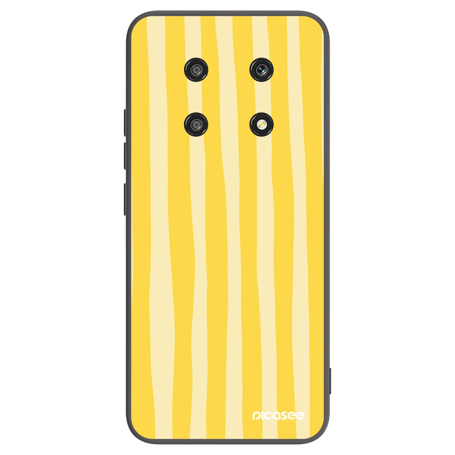 Picasee Μαύρη θήκη σιλικόνης για Honor Magic4 Lite 5G - Lines lemon