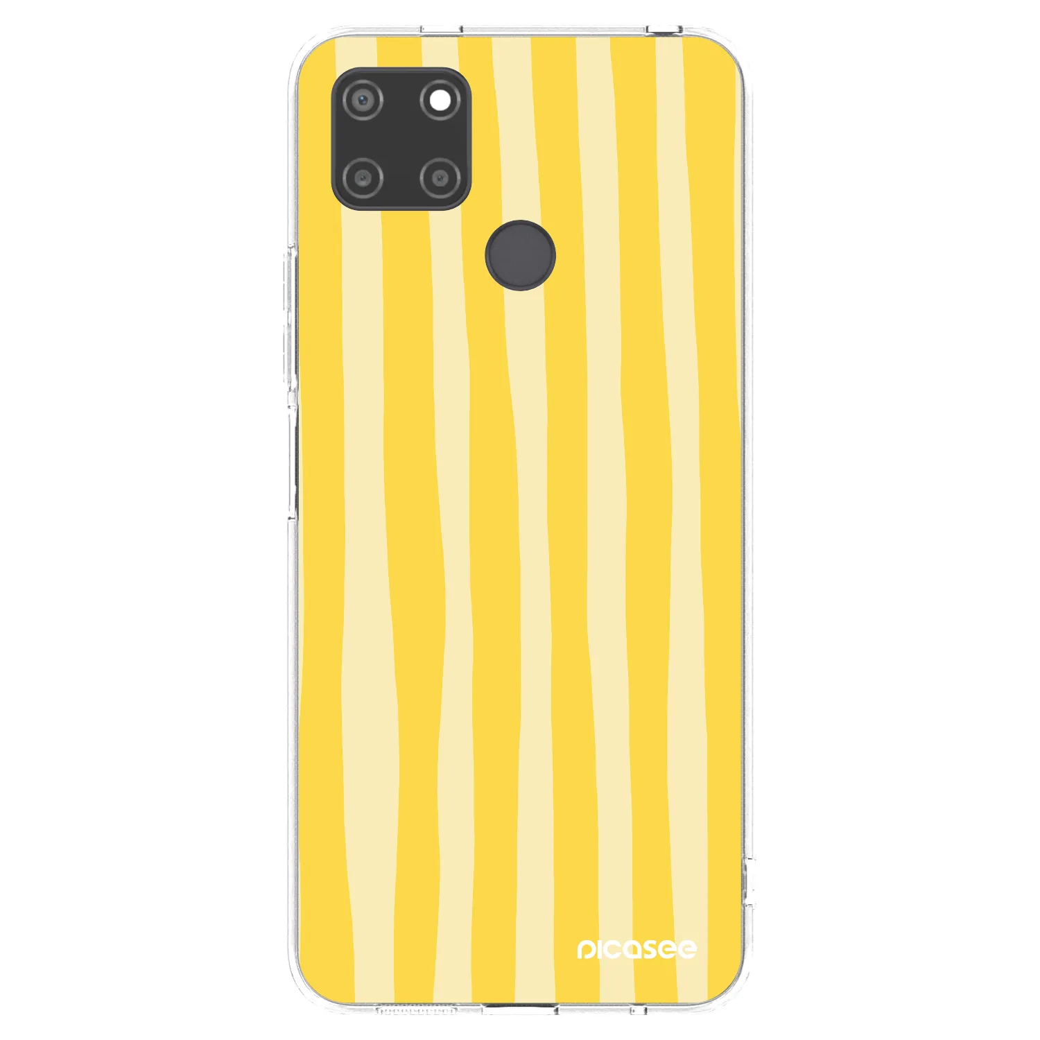 Picasee διαφανής θήκη σιλικόνης Realme C21Y - Lines lemon
