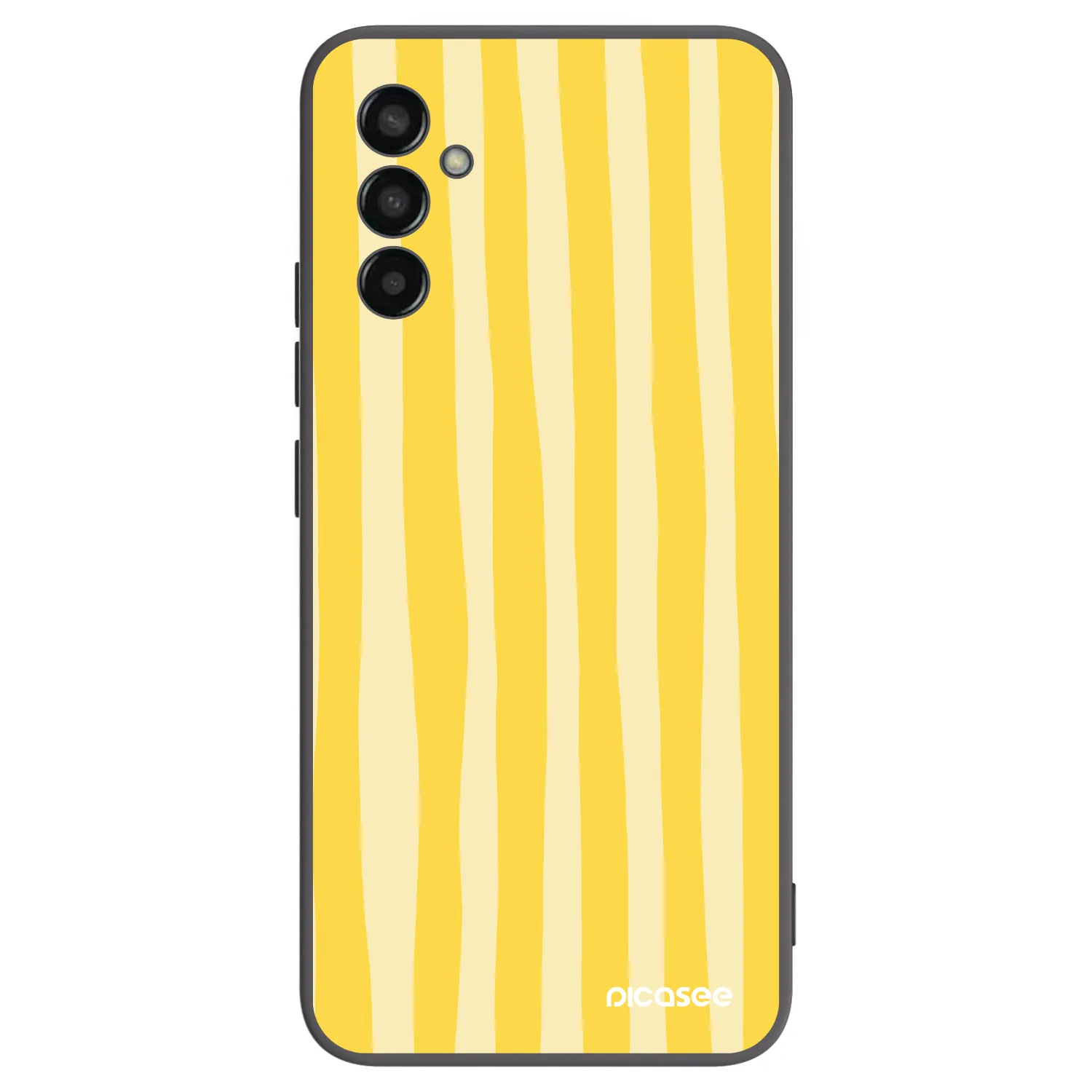 Picasee Μαύρη θήκη σιλικόνης για Samsung Galaxy M13 M135F - Lines lemon
