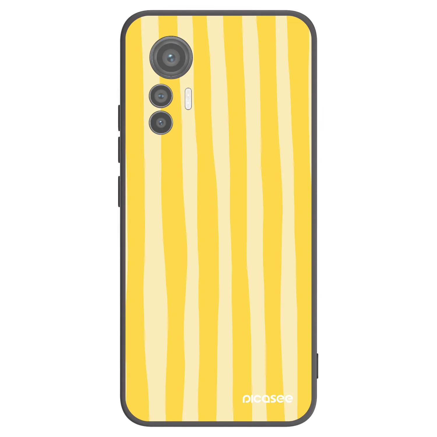 Picasee Μαύρη θήκη σιλικόνης για Xiaomi 12 Lite - Lines lemon