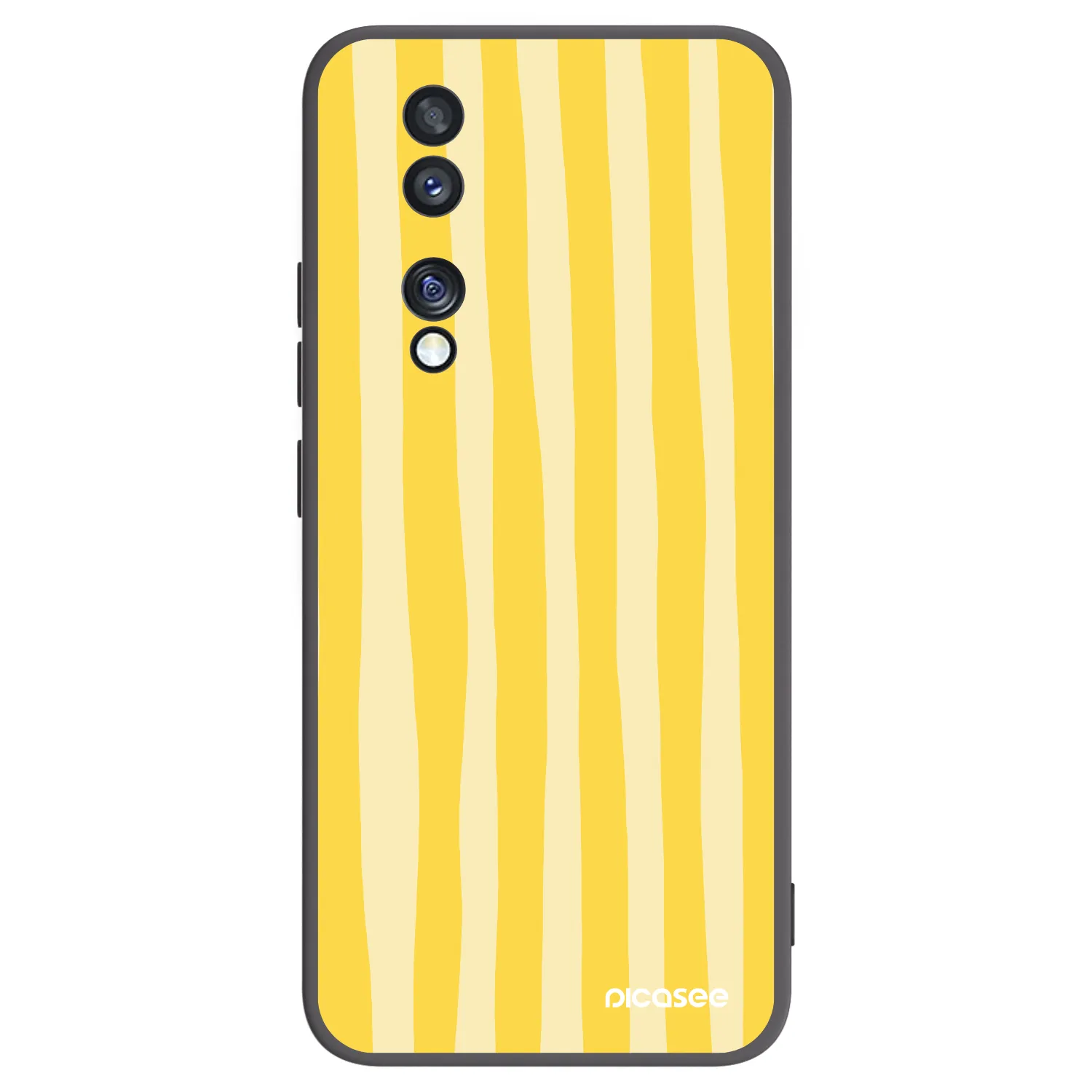Picasee Μαύρη θήκη σιλικόνης για Honor 70 - Lines lemon