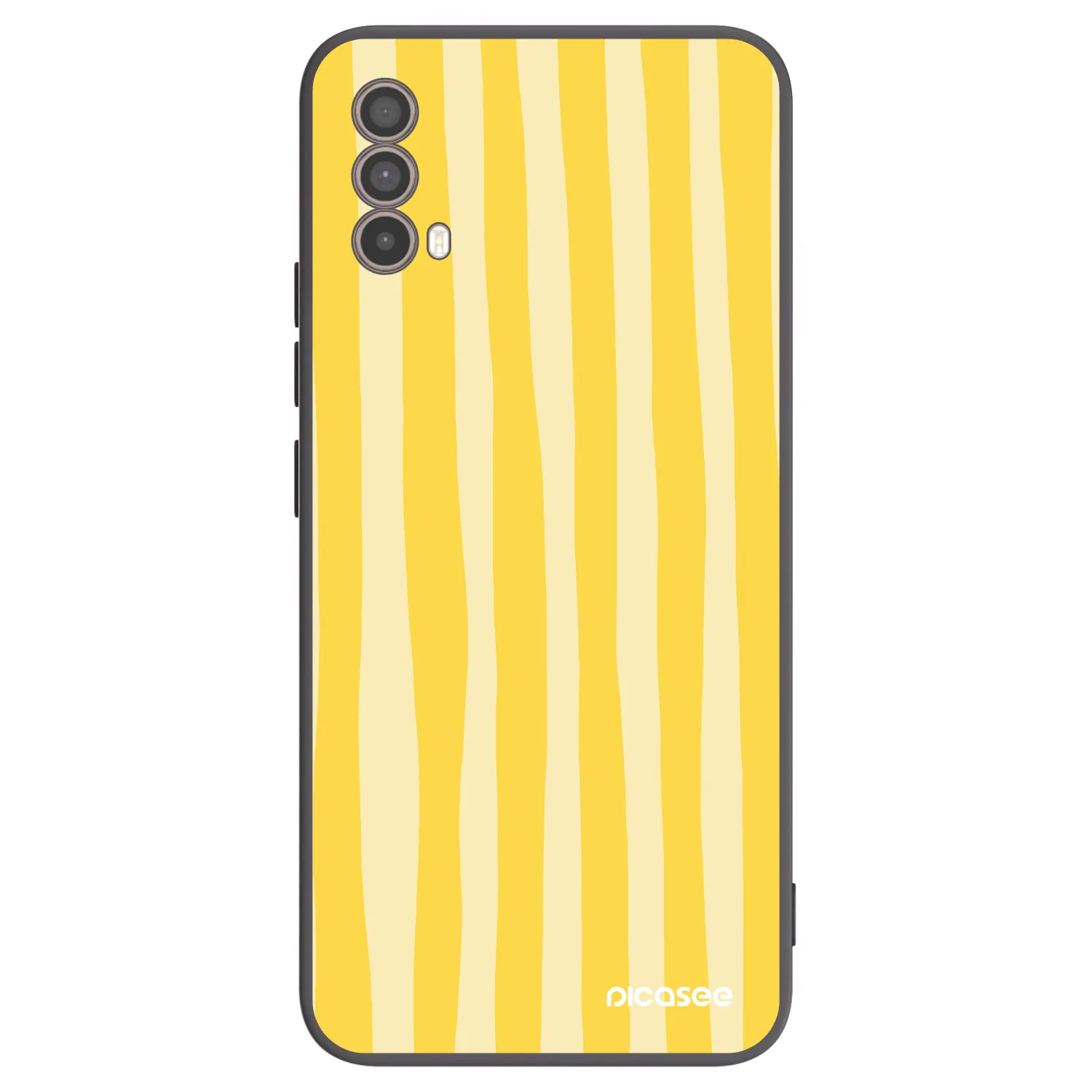 Picasee Μαύρη θήκη σιλικόνης για Motorola Moto E40 - Lines lemon