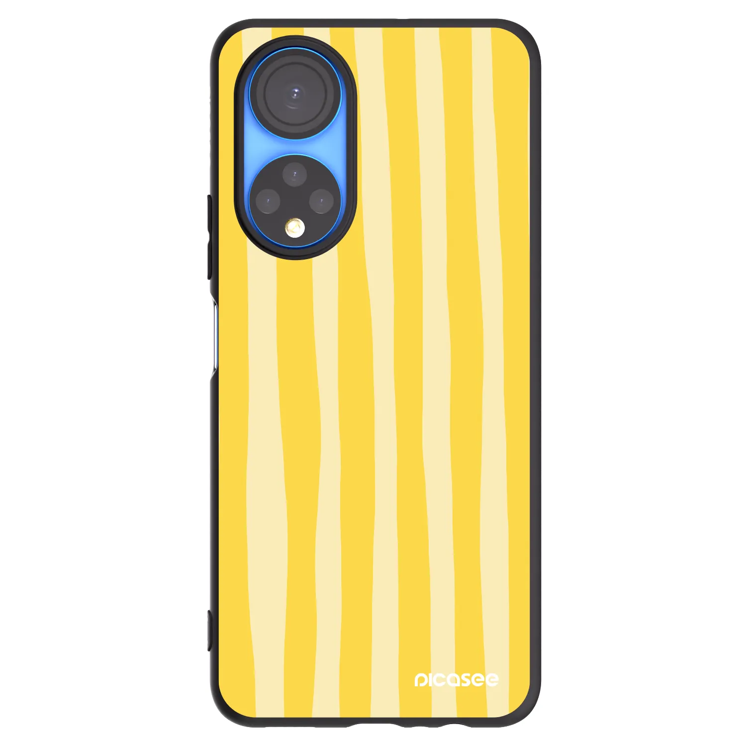 Picasee Μαύρη θήκη σιλικόνης για Honor X7 - Lines lemon