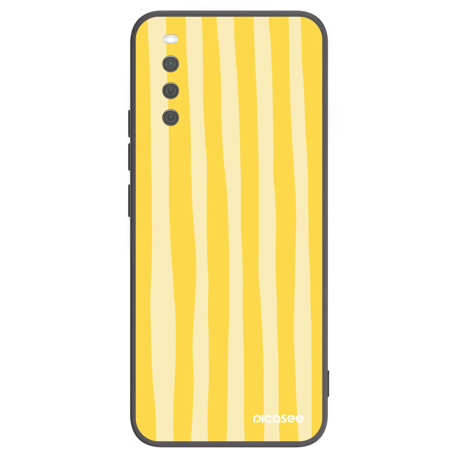 Picasee Μαύρη θήκη σιλικόνης για Sony Xperia 10 III - Lines lemon