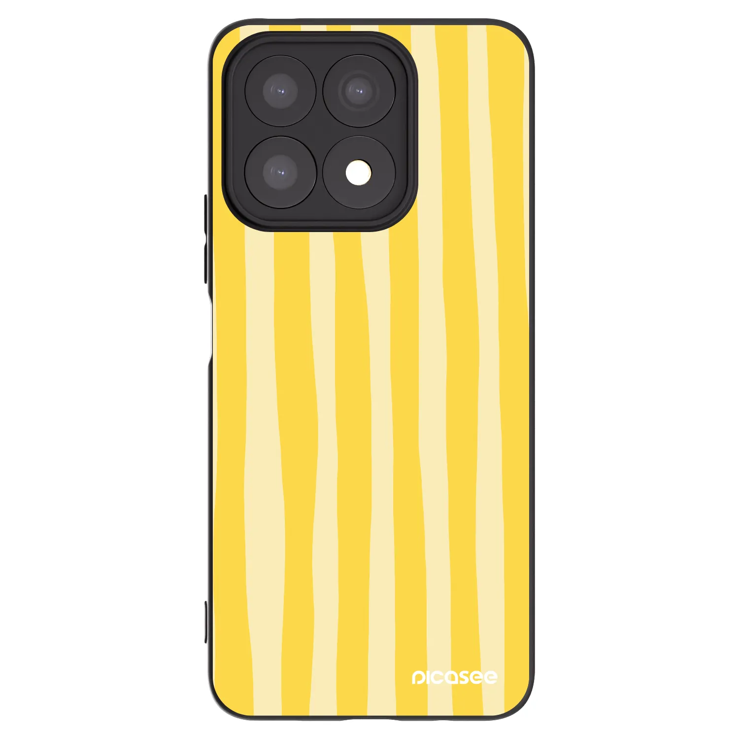 Picasee Μαύρη θήκη σιλικόνης για Honor X8a - Lines lemon