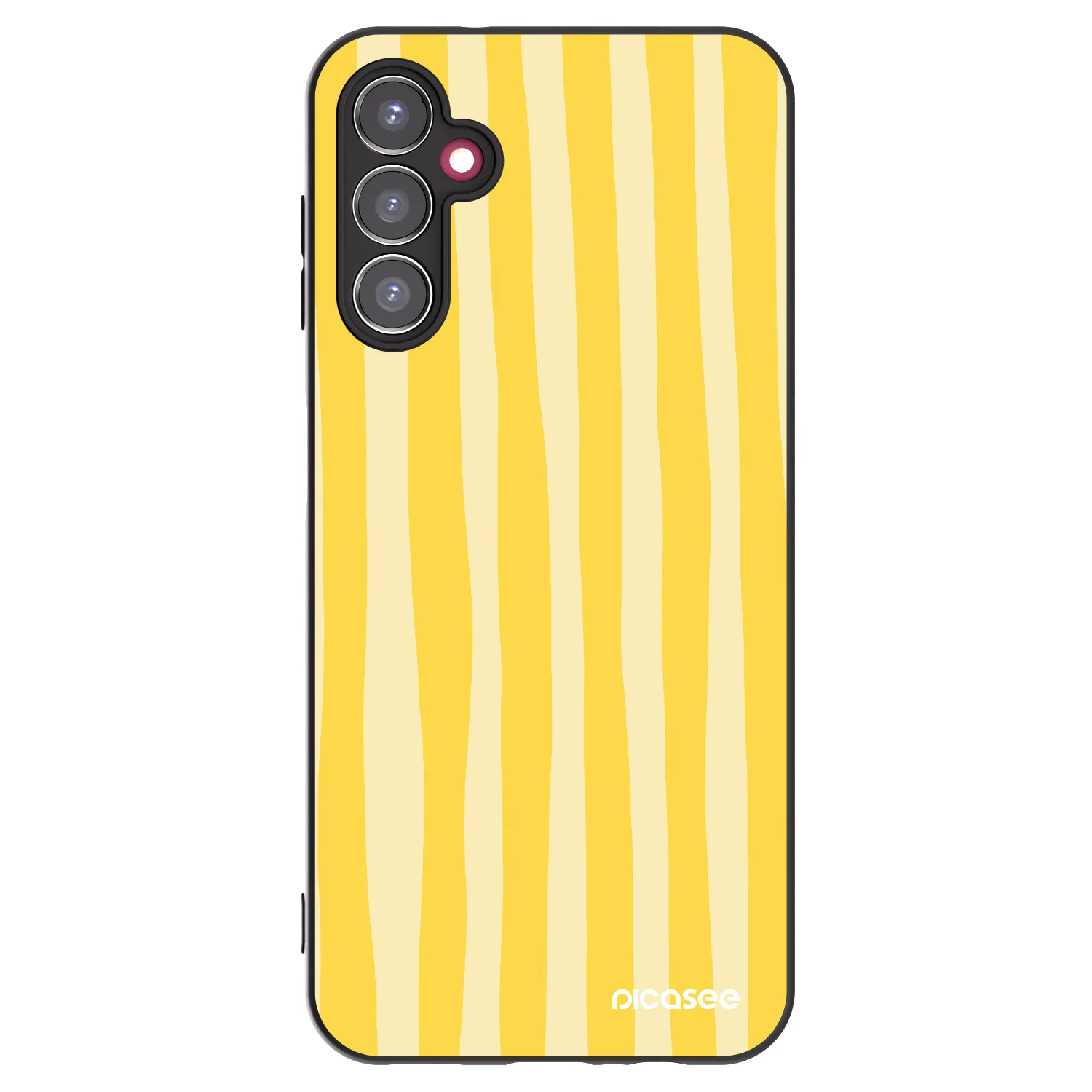 Picasee Μαύρη θήκη σιλικόνης για Samsung Galaxy A14 4G A145R - Lines lemon