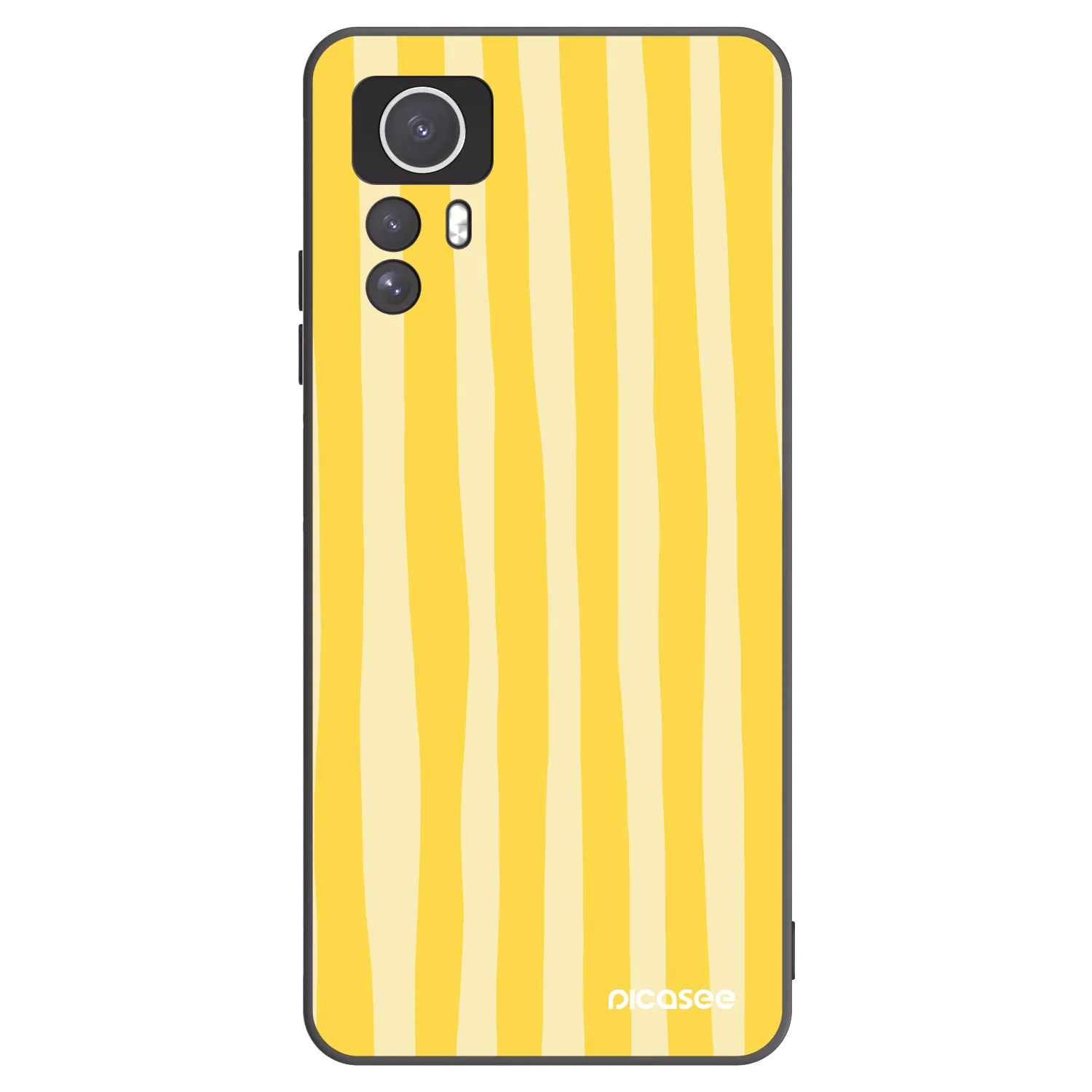 Picasee Μαύρη θήκη σιλικόνης για Xiaomi Redmi Note 12S - Lines lemon