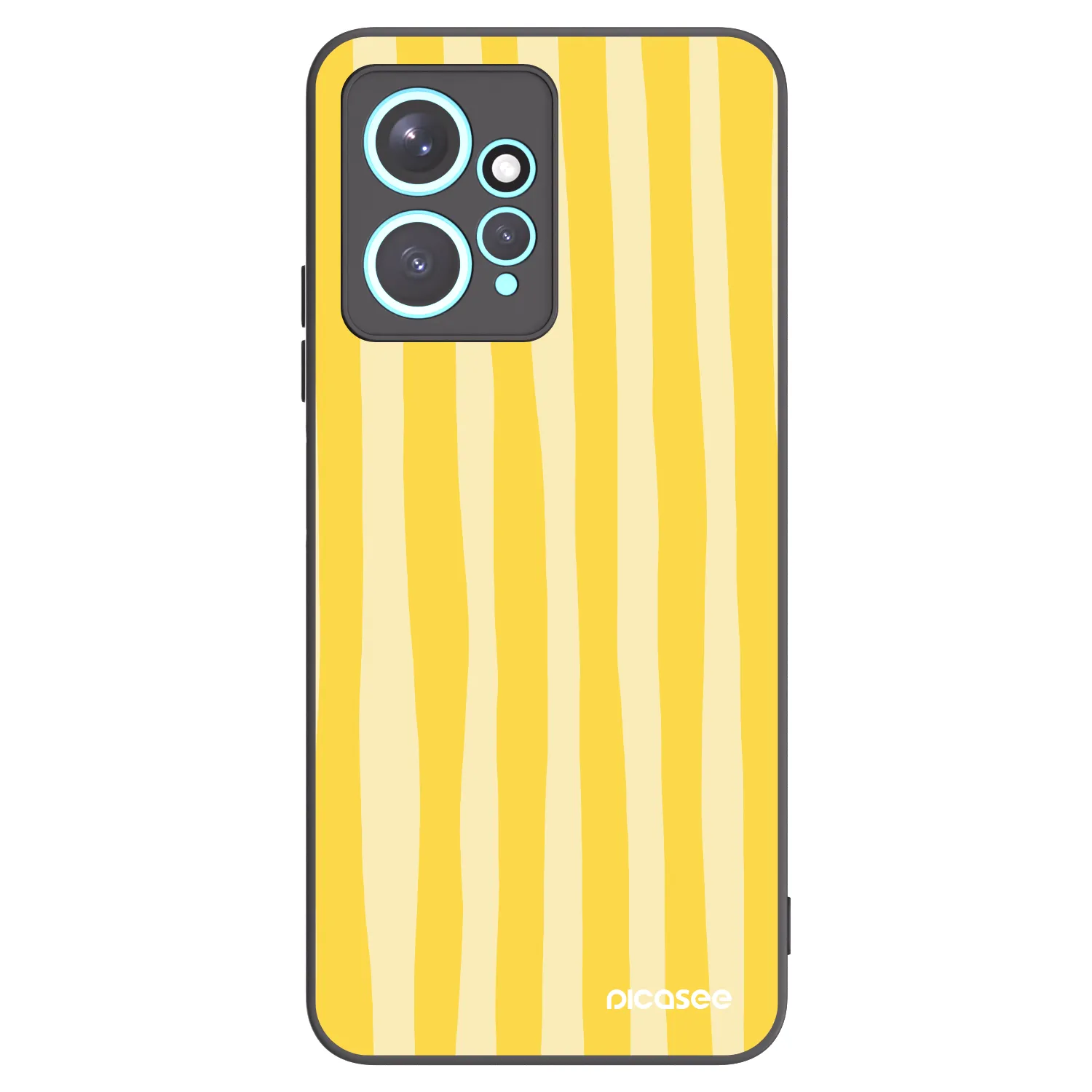 Picasee Μαύρη θήκη σιλικόνης για Xiaomi Redmi Note 12 4G - Lines lemon