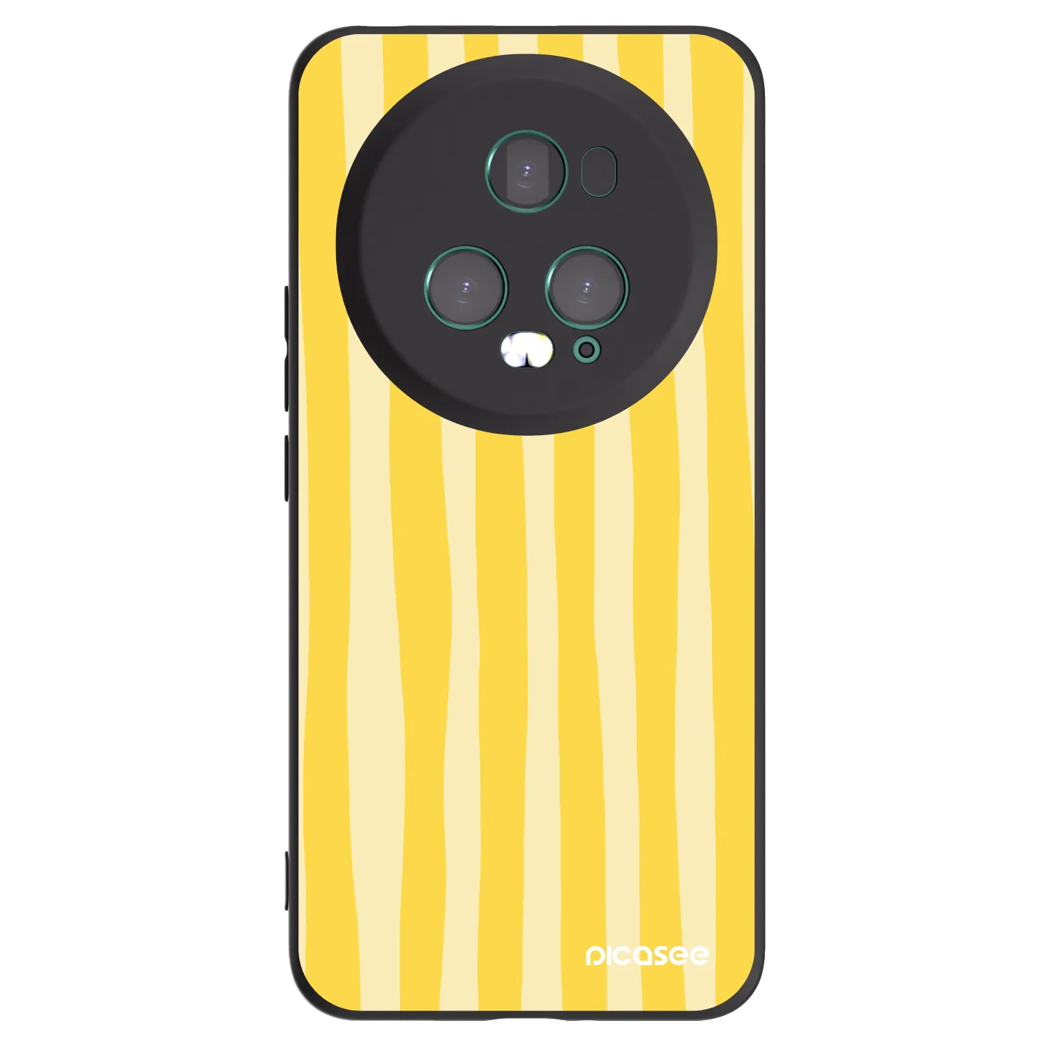 Picasee Μαύρη θήκη σιλικόνης για Honor Magic5 Pro - Lines lemon
