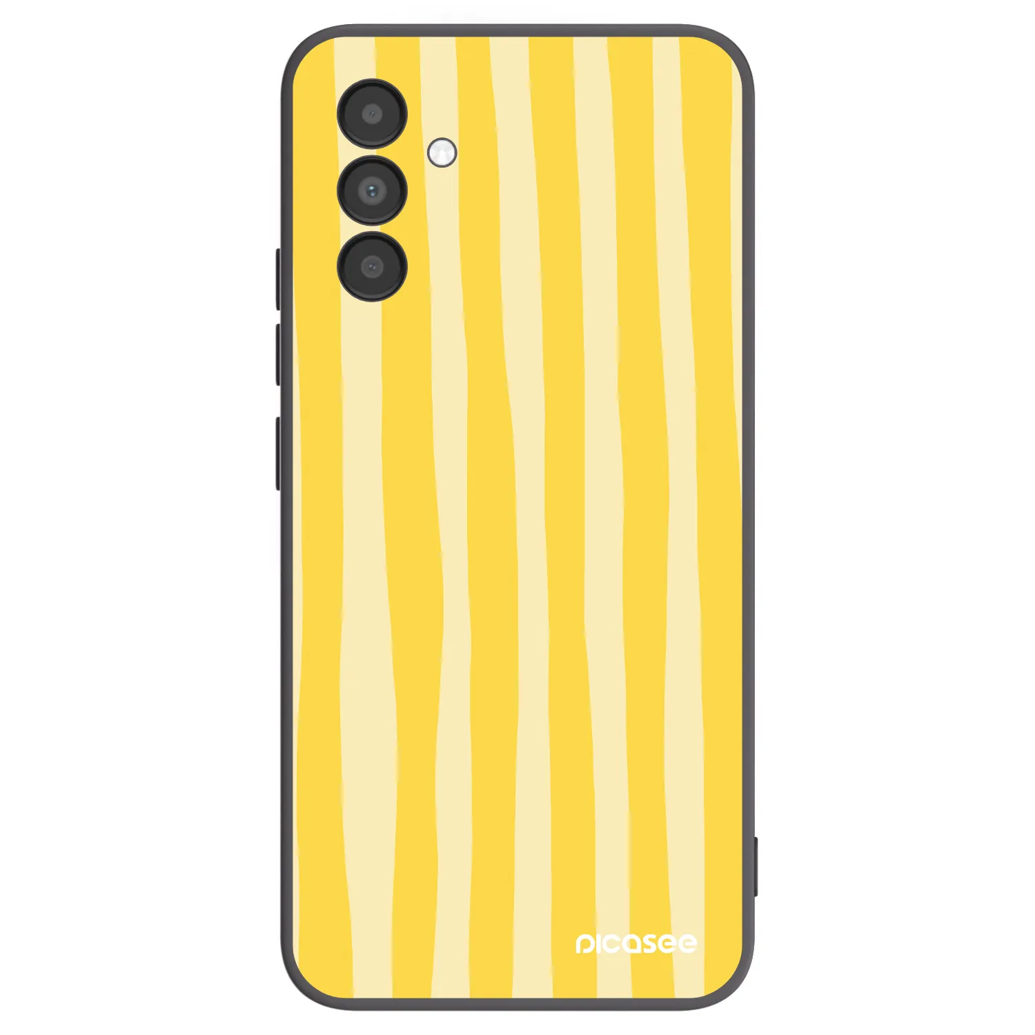 Picasee Μαύρη θήκη σιλικόνης για Samsung Galaxy A04s A047F - Lines lemon