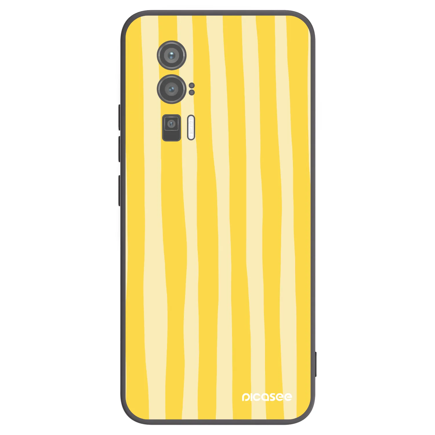 Picasee Μαύρη θήκη σιλικόνης για Xiaomi Poco F5 Pro 5G - Lines lemon