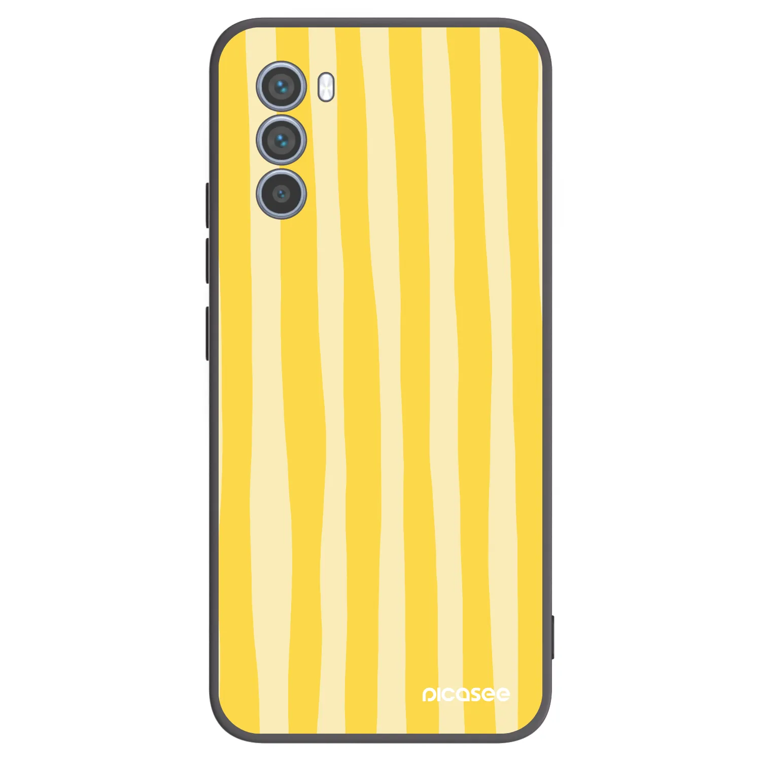 Picasee Μαύρη θήκη σιλικόνης για Motorola Moto G62 - Lines lemon