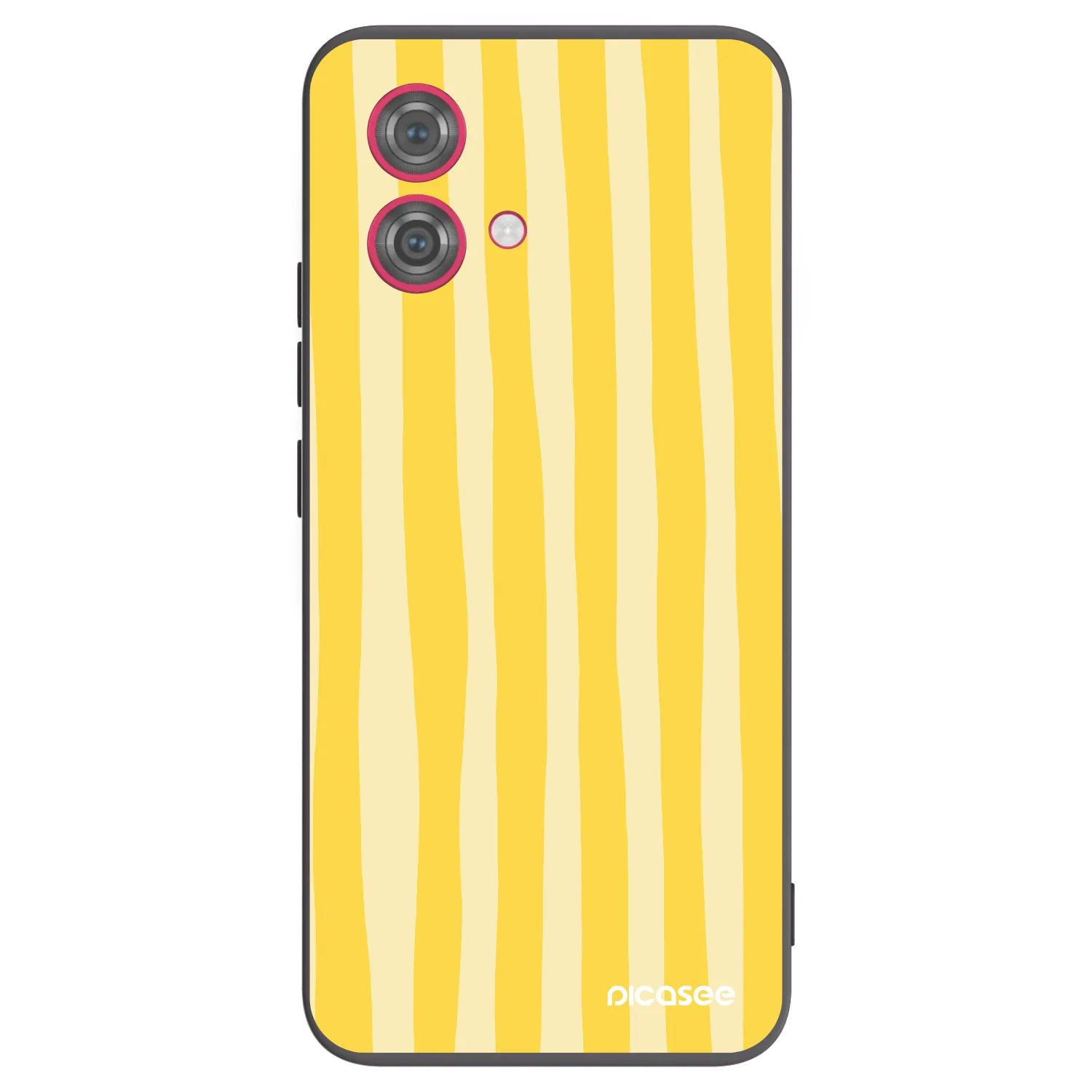Picasee Μαύρη θήκη σιλικόνης για Motorola Moto G84 5G - Lines lemon