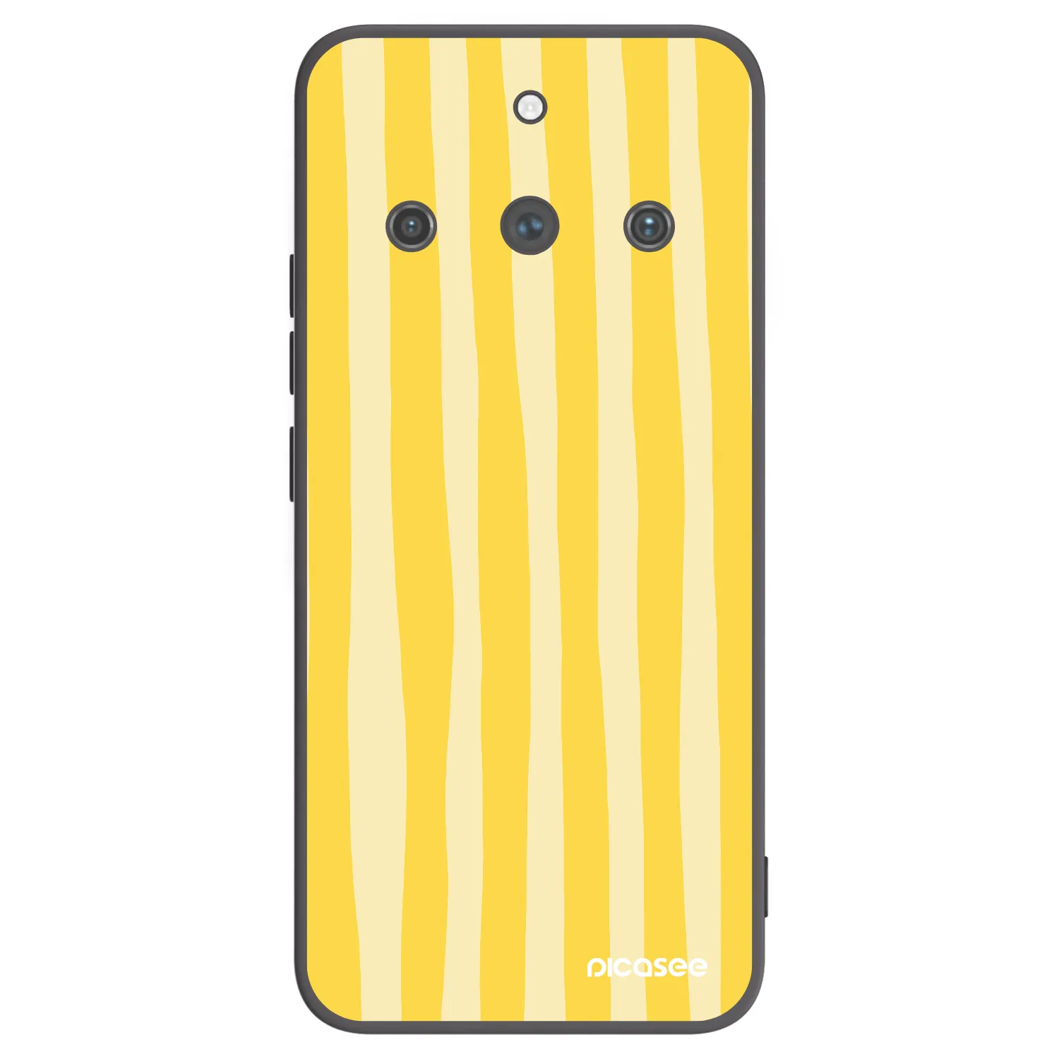 Picasee Μαύρη θήκη σιλικόνης για Realme 11 Pro+ - Lines lemon