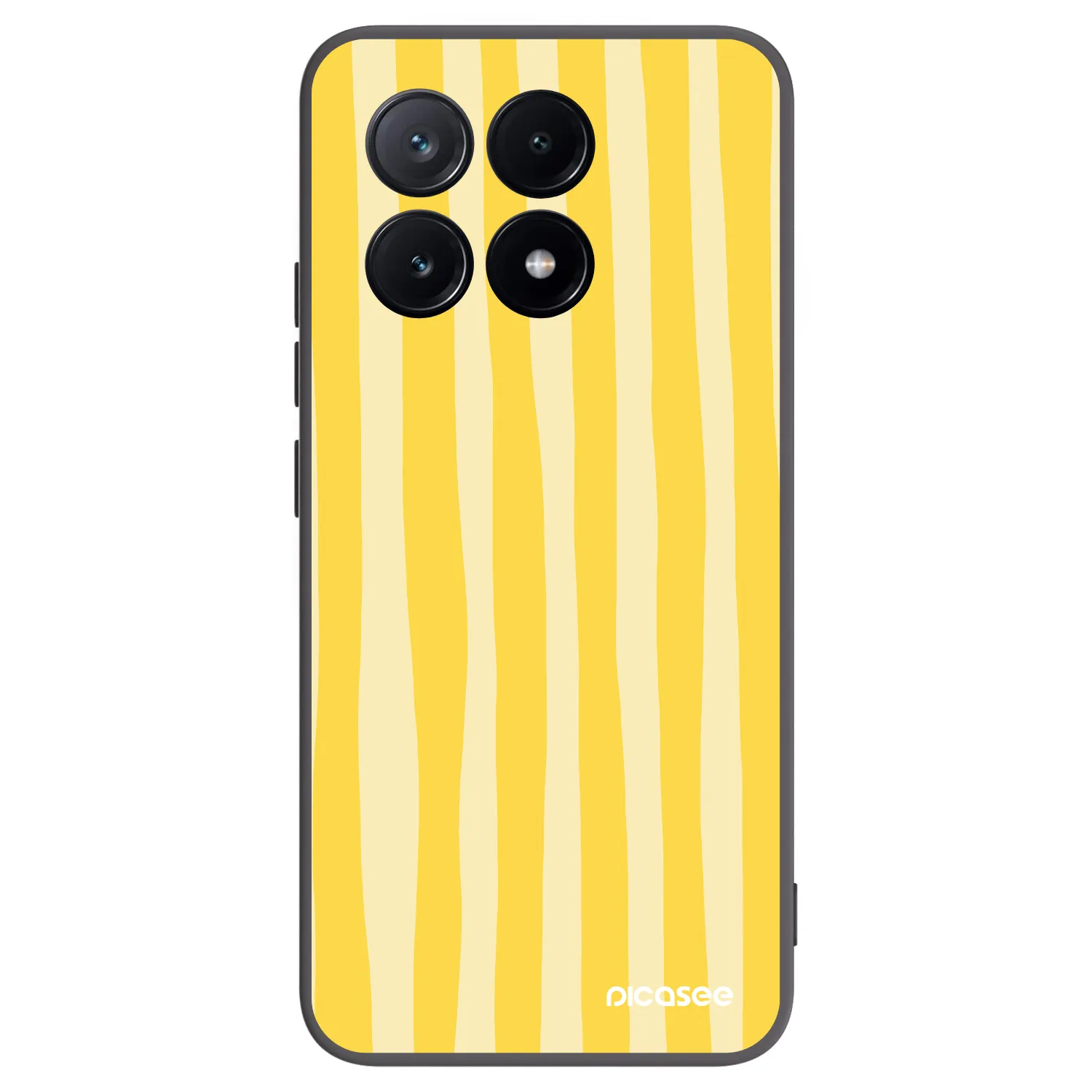 Picasee Μαύρη θήκη σιλικόνης για Xiaomi Poco X6 Pro - Lines lemon