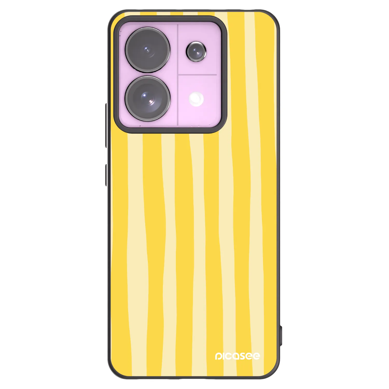 Picasee Μαύρη θήκη σιλικόνης για Xiaomi Redmi Note 13 Pro 5G - Lines lemon