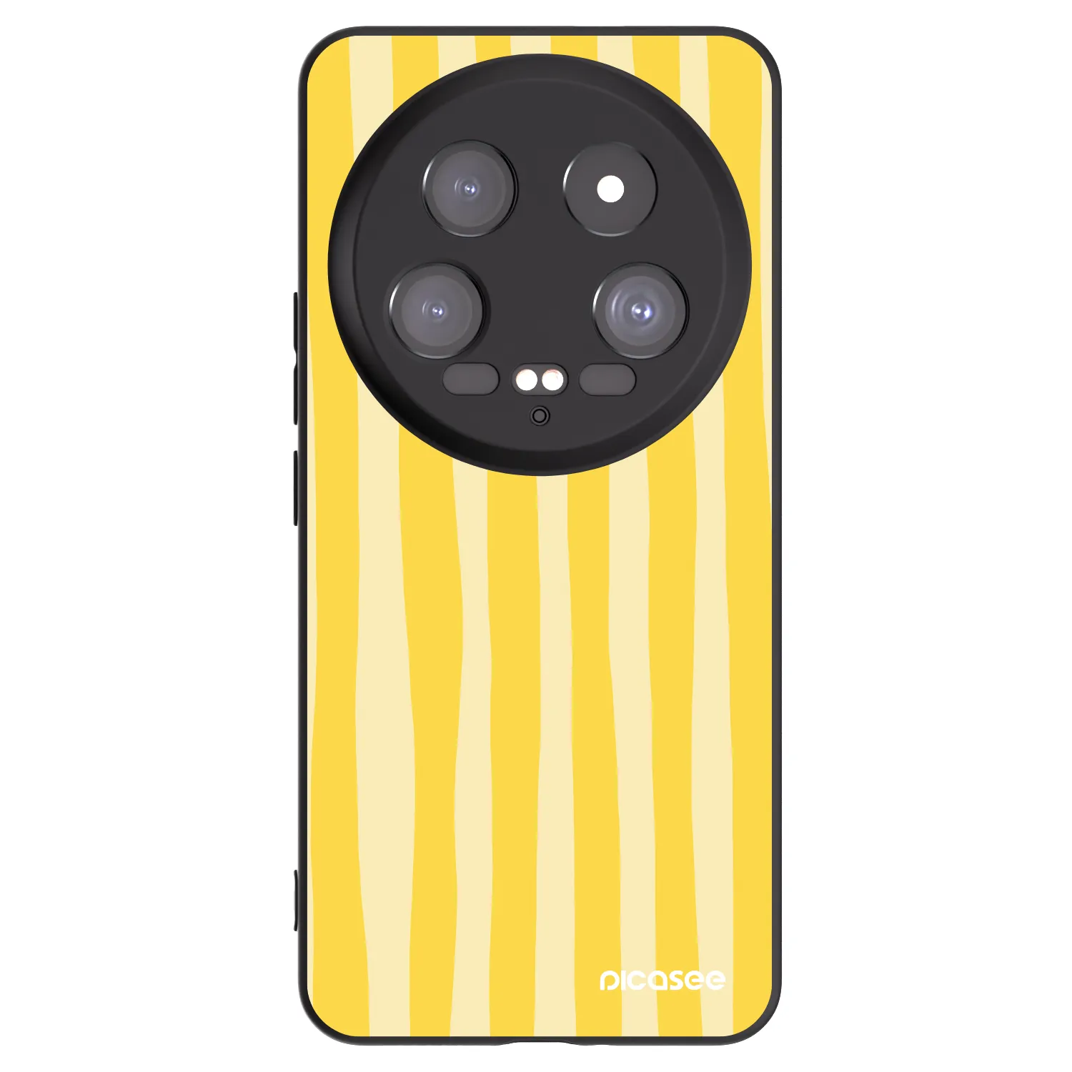 Picasee Μαύρη θήκη σιλικόνης για Xiaomi 14 Ultra - Lines lemon