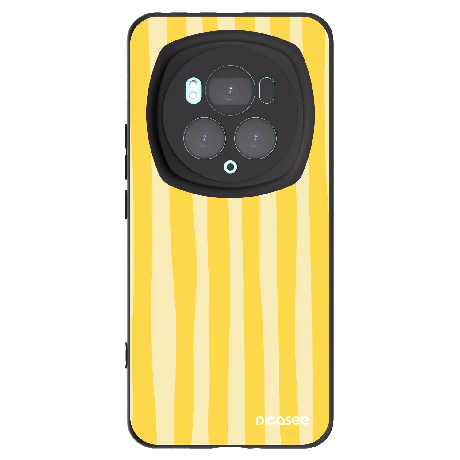 Picasee Μαύρη θήκη σιλικόνης για Honor Magic6 Pro - Lines lemon