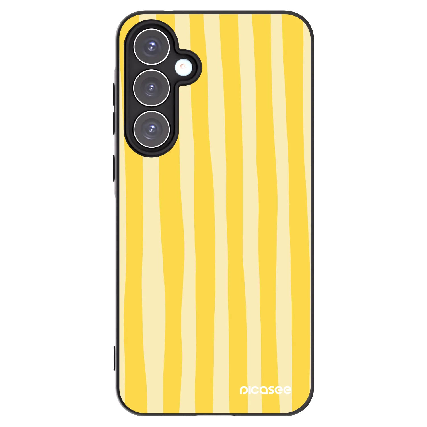 Picasee Μαύρη θήκη σιλικόνης για Samsung Galaxy A55 5G A556B - Lines lemon