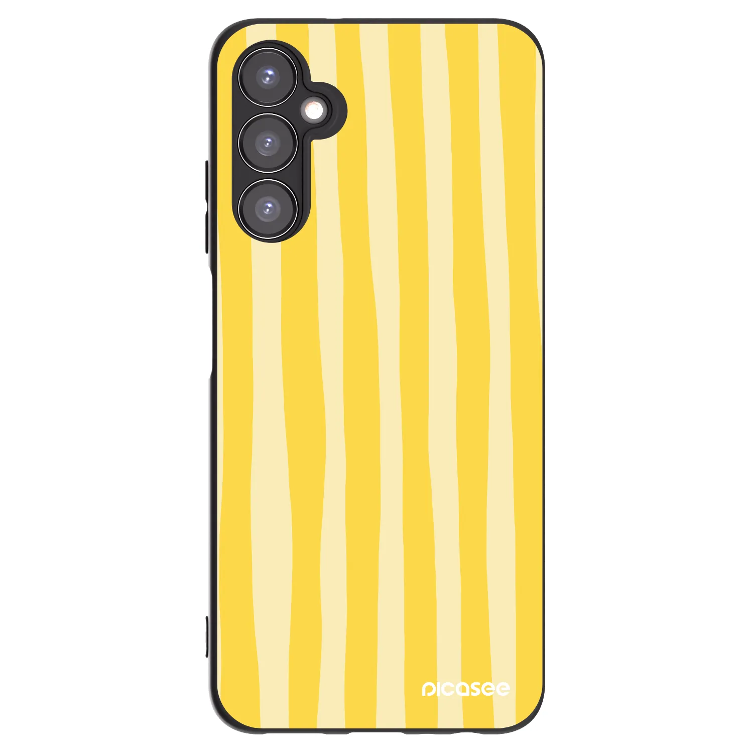 Picasee Μαύρη θήκη σιλικόνης για Samsung Galaxy A05s A057G - Lines lemon