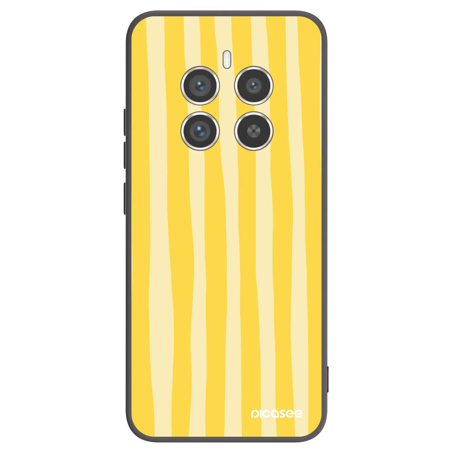 Picasee Μαύρη θήκη σιλικόνης για Realme 12 Pro 5G - Lines lemon