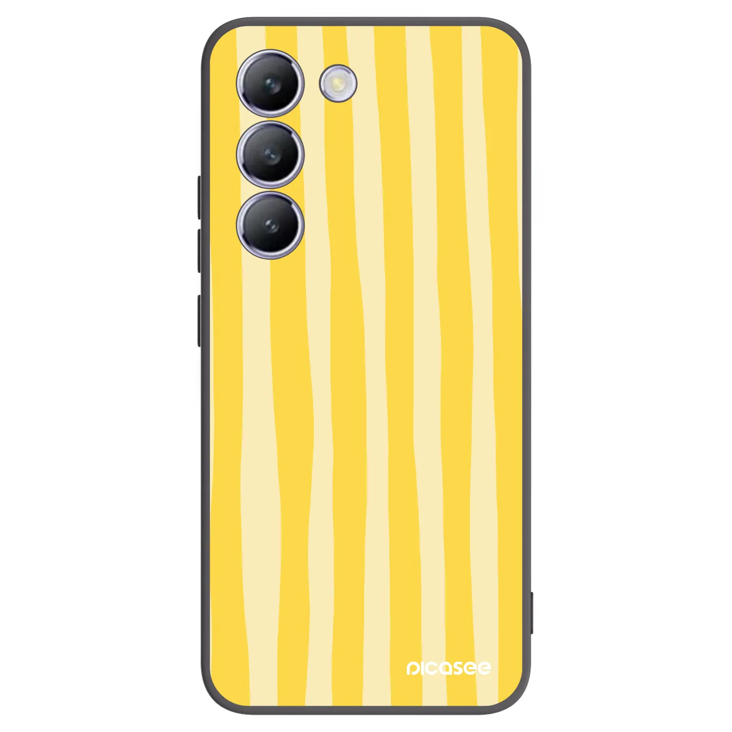 Picasee Μαύρη θήκη σιλικόνης για Vivo V40 SE 5G - Lines lemon