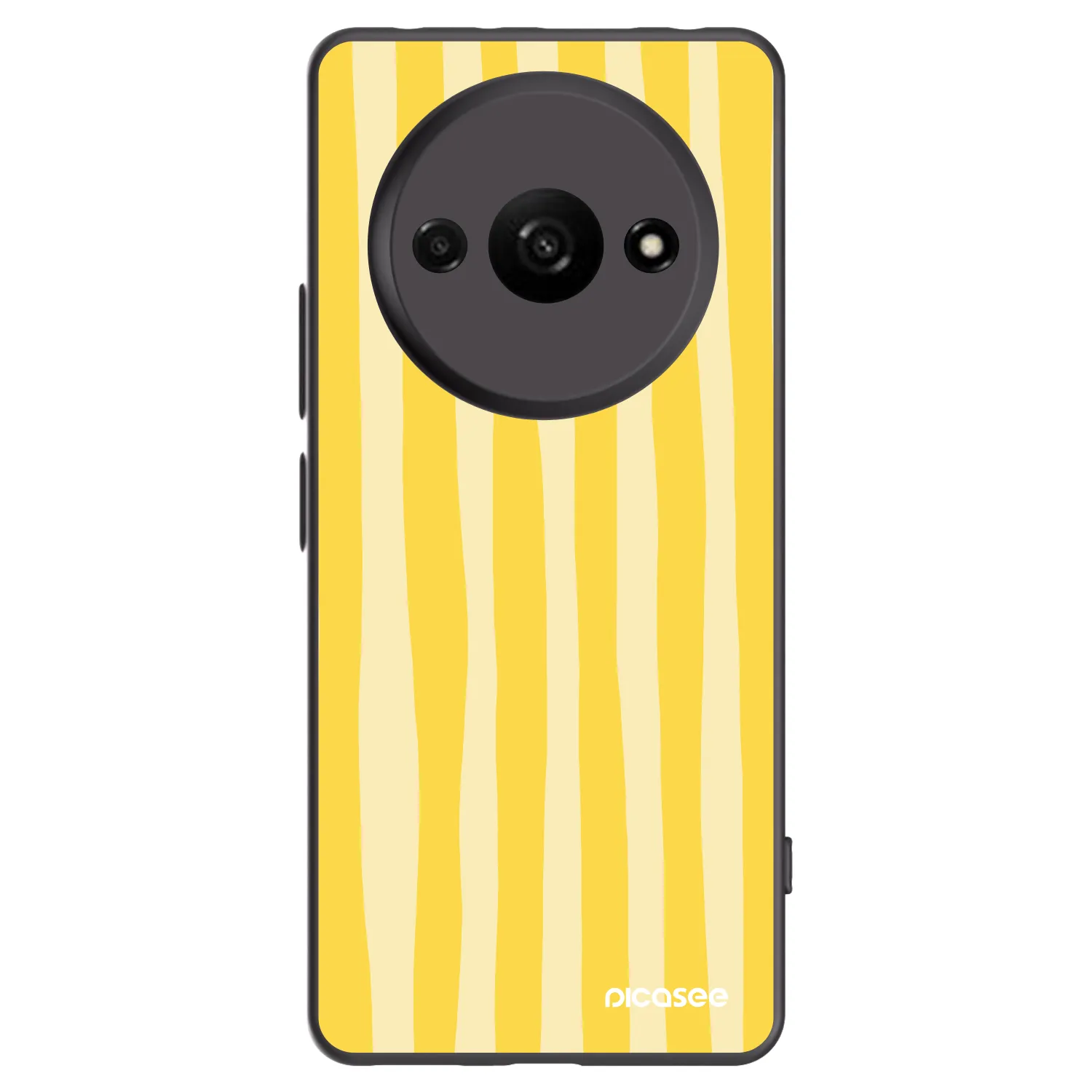 Picasee Μαύρη θήκη σιλικόνης για Xiaomi Redmi A3 - Lines lemon