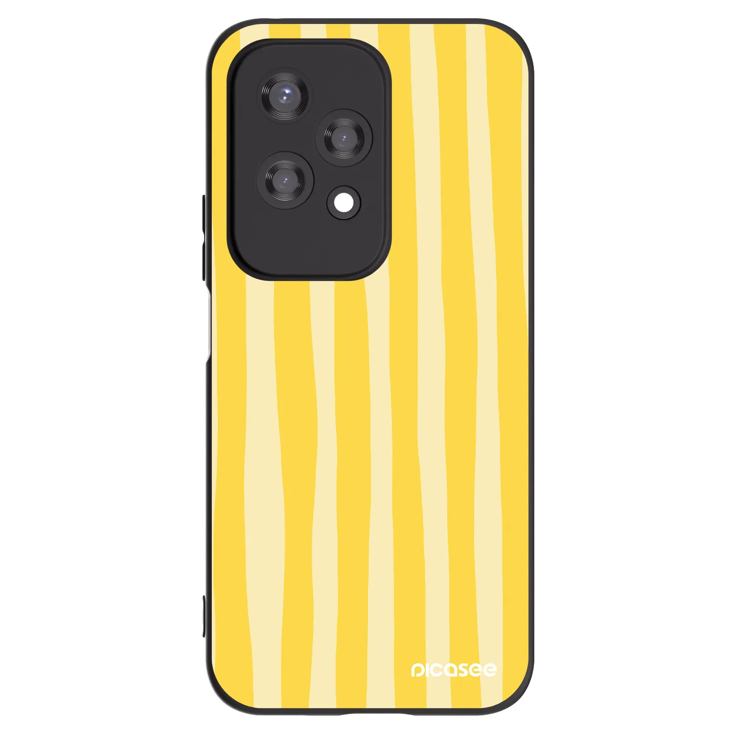 Picasee Μαύρη θήκη σιλικόνης για Honor 200 Lite - Lines lemon
