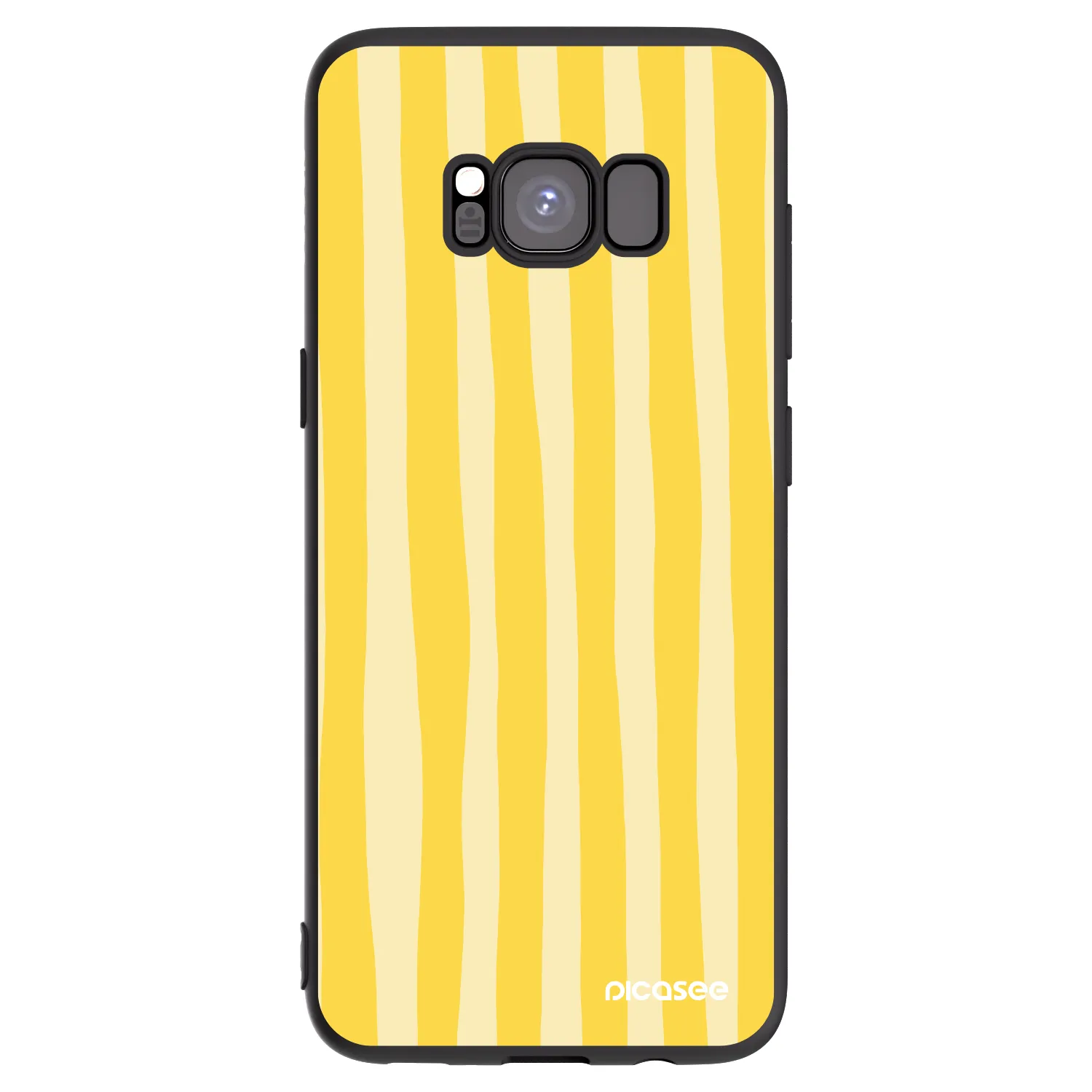 Picasee Μαύρη θήκη σιλικόνης για Samsung Galaxy S8 G950F - Lines lemon