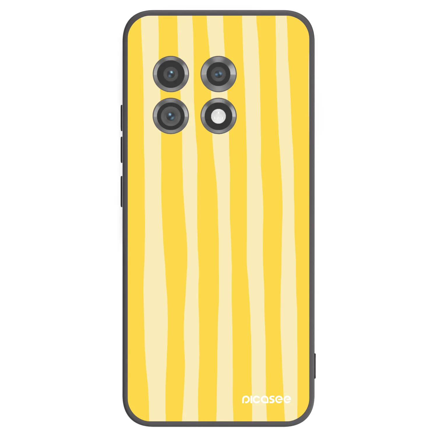 Picasee Μαύρη θήκη σιλικόνης για OnePlus 11 5G - Lines lemon