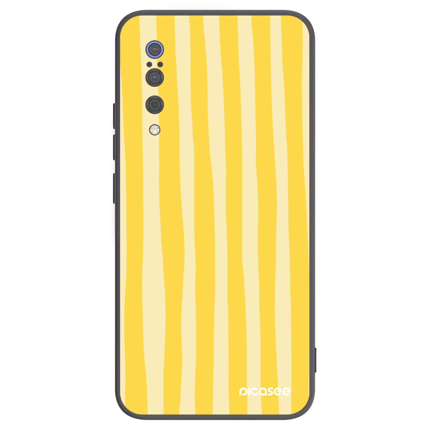 Picasee Μαύρη θήκη σιλικόνης για Xiaomi Mi 9 - Lines lemon
