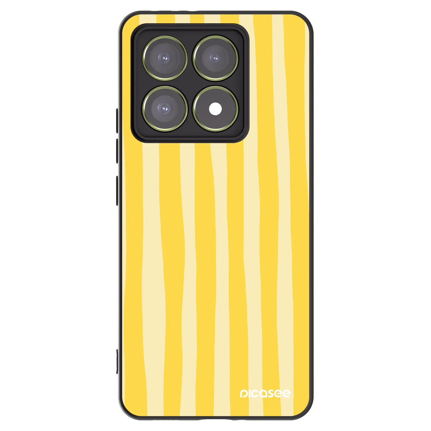 Picasee Μαύρη θήκη σιλικόνης για Xiaomi 14T - Lines lemon