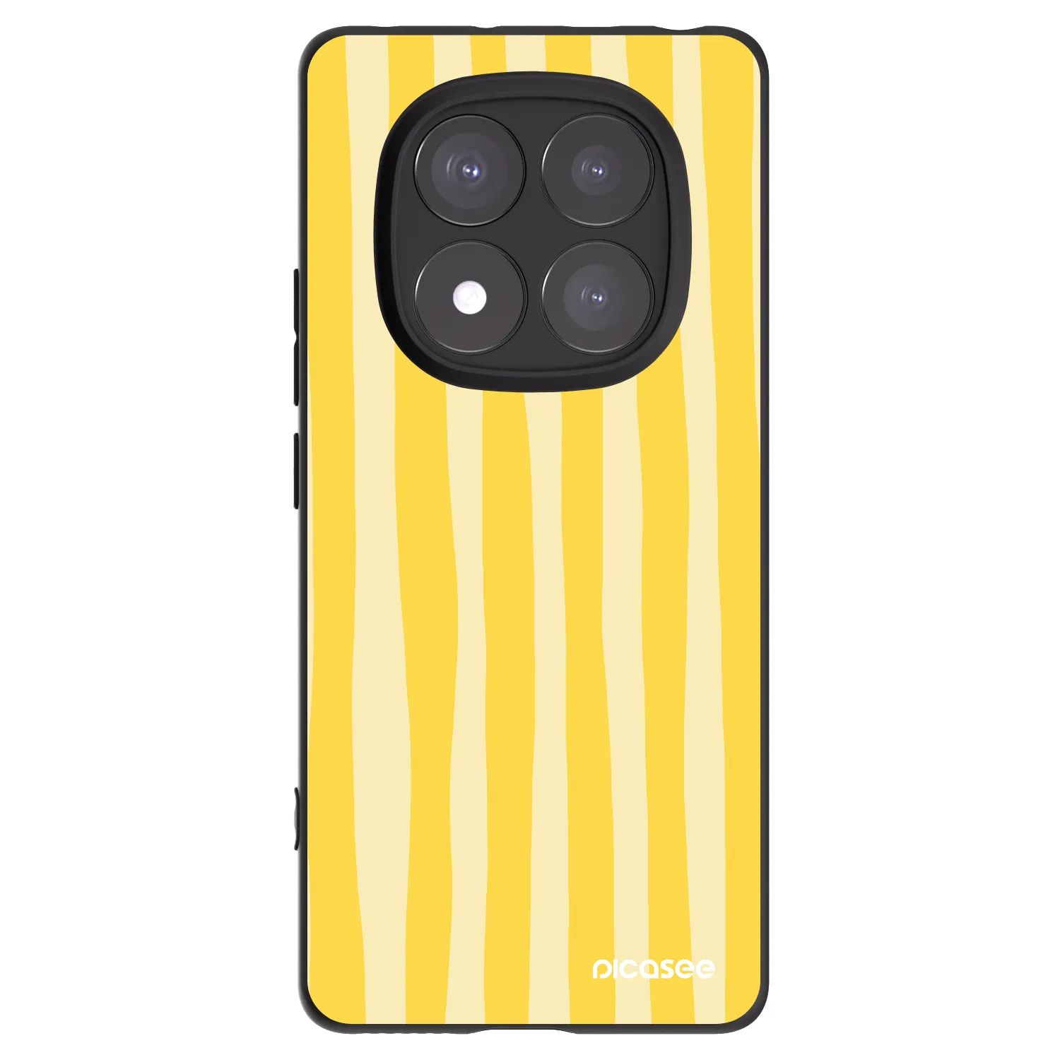 Picasee Μαύρη θήκη σιλικόνης για Xiaomi Redmi Note 14 Pro+ 5G - Lines lemon
