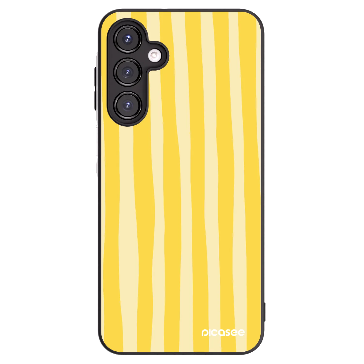 Picasee Μαύρη θήκη σιλικόνης για Samsung Galaxy A16 5G - Lines lemon