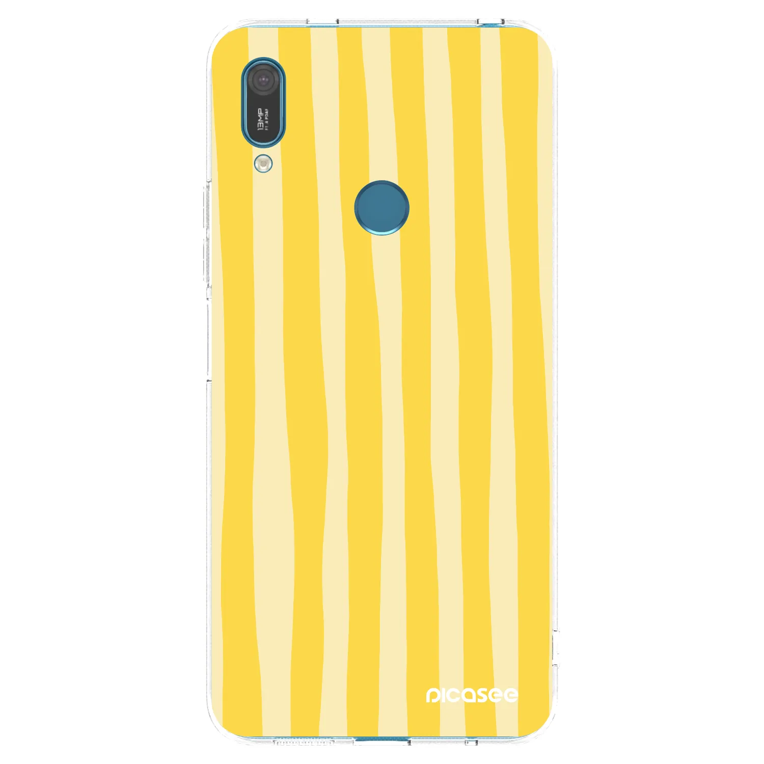 Picasee διαφανής θήκη σιλικόνης Huawei Y7 2019 - Lines lemon